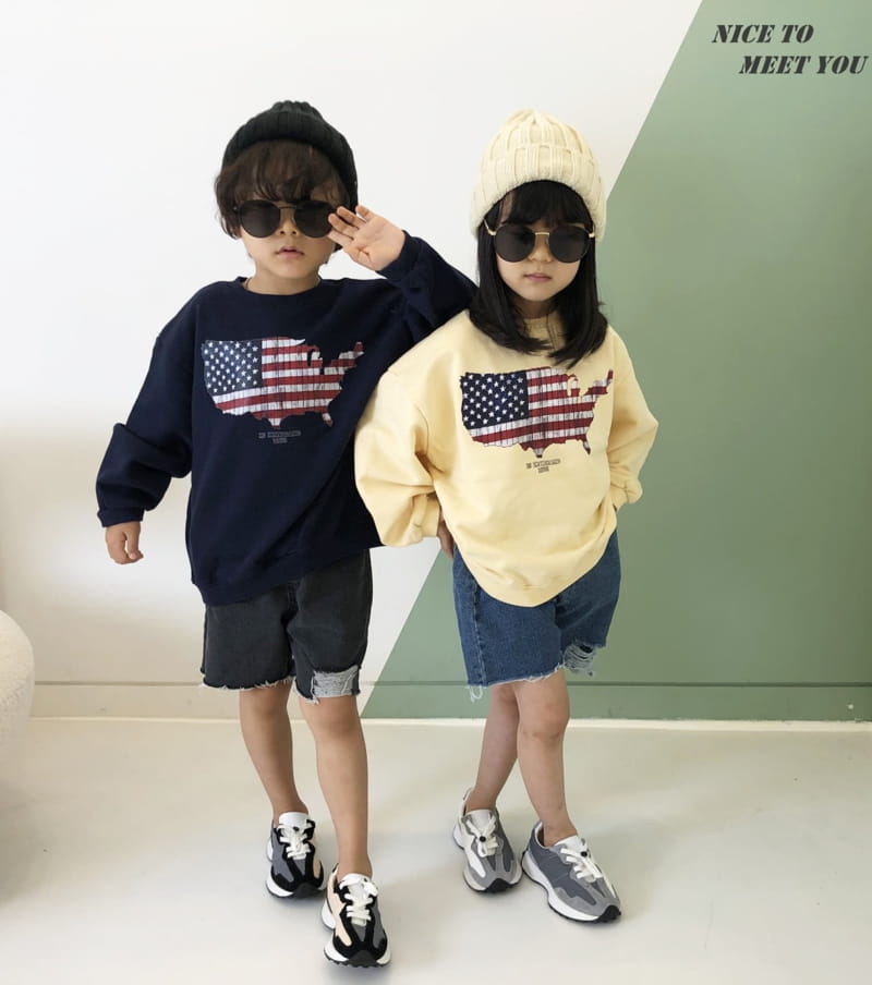 NICE TO MEET YOU - Korean Children Fashion - #Kfashion4kids - America Sweatshirt - 6