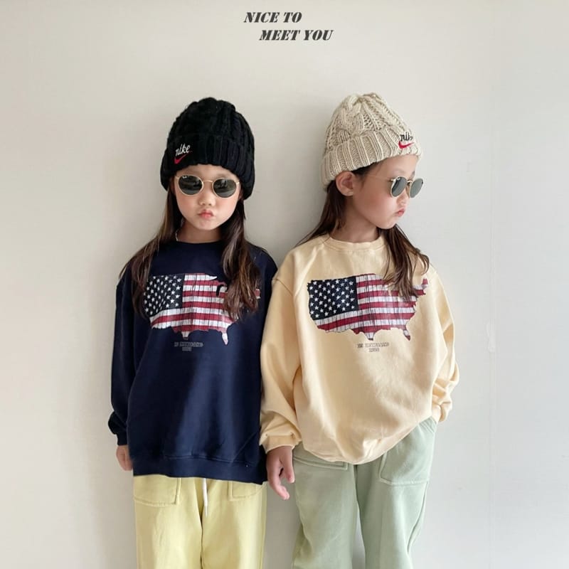 NICE TO MEET YOU - Korean Children Fashion - #Kfashion4kids - America Sweatshirt - 8