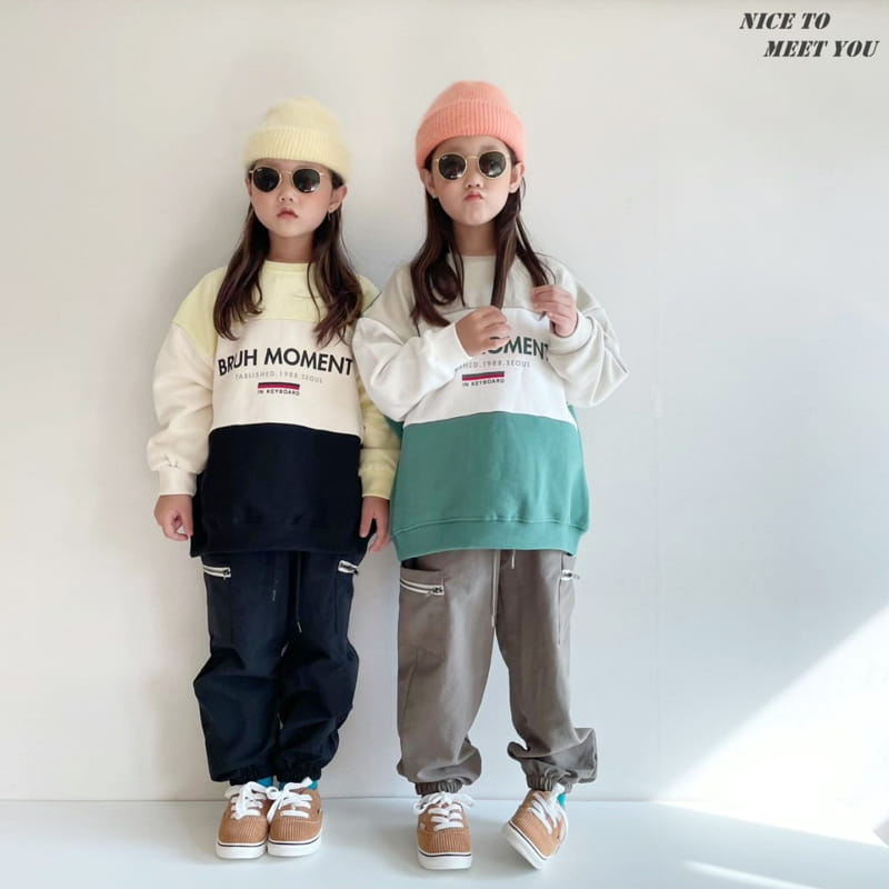 NICE TO MEET YOU - Korean Children Fashion - #Kfashion4kids - Moment Colored Sweatshirt