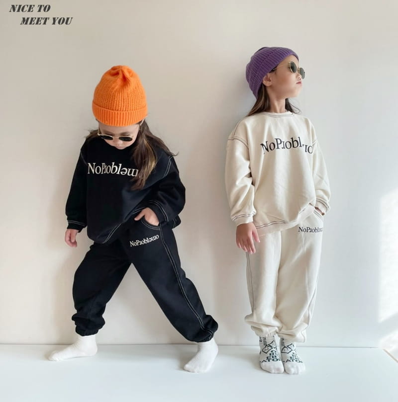 NICE TO MEET YOU - Korean Children Fashion - #Kfashion4kids - Big Stitch Jogger Pants - 4