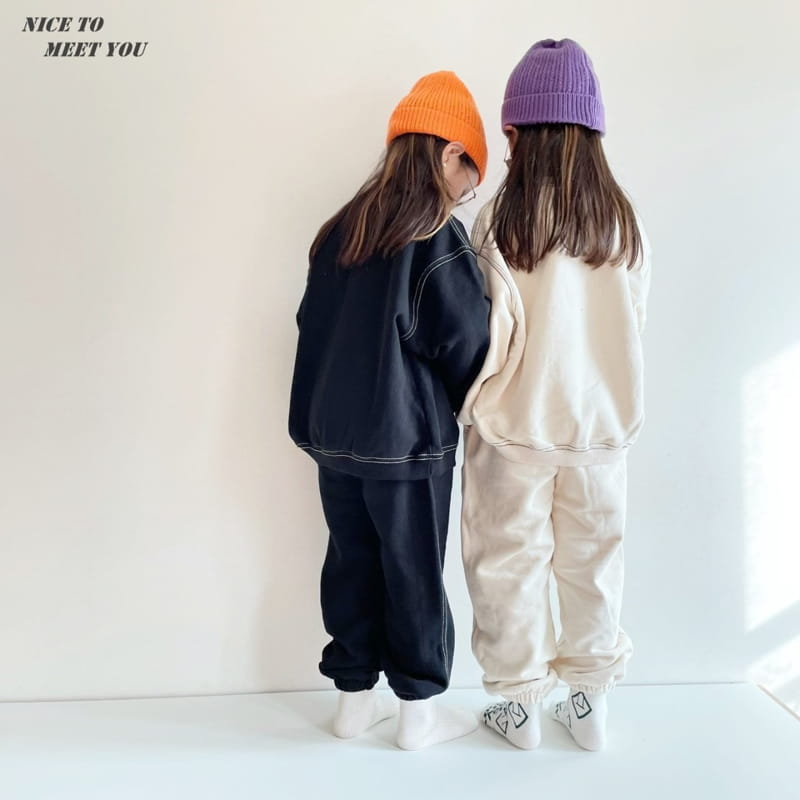NICE TO MEET YOU - Korean Children Fashion - #Kfashion4kids - Big Stitch Jogger Pants - 6