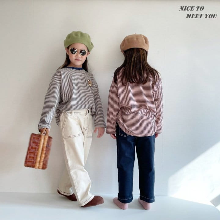 NICE TO MEET YOU - Korean Children Fashion - #Kfashion4kids - Bear Wapen Stripe Tee - 11