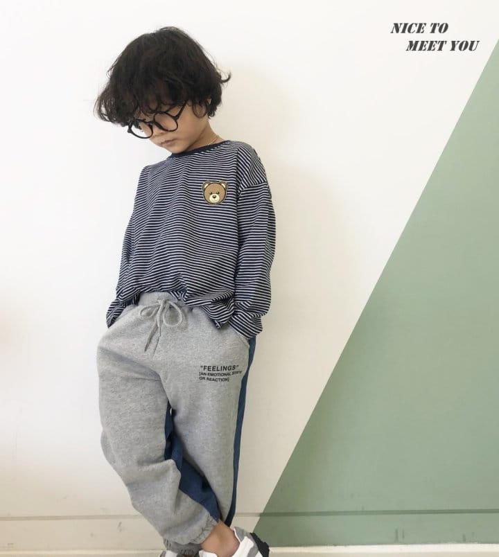 NICE TO MEET YOU - Korean Children Fashion - #Kfashion4kids - Bear Wapen Stripe Tee - 4