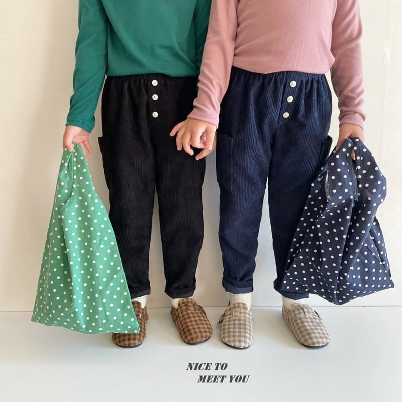 NICE TO MEET YOU - Korean Children Fashion - #Kfashion4kids - Button Rib Pants - 10