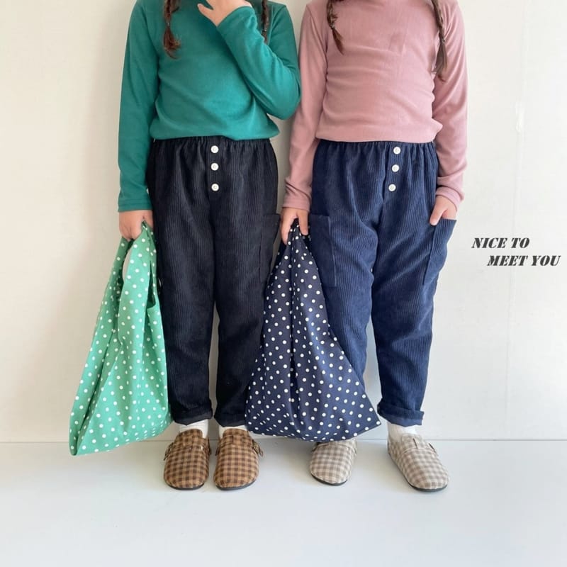 NICE TO MEET YOU - Korean Children Fashion - #Kfashion4kids - Button Rib Pants - 11