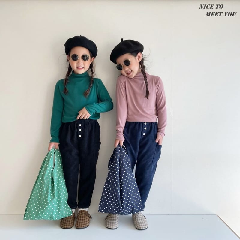 NICE TO MEET YOU - Korean Children Fashion - #Kfashion4kids - Button Rib Pants - 3