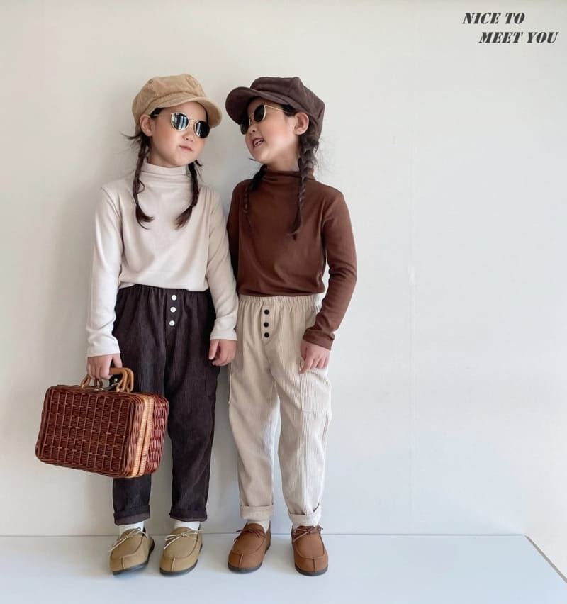 NICE TO MEET YOU - Korean Children Fashion - #Kfashion4kids - Latte Turtleneck Tee - 5