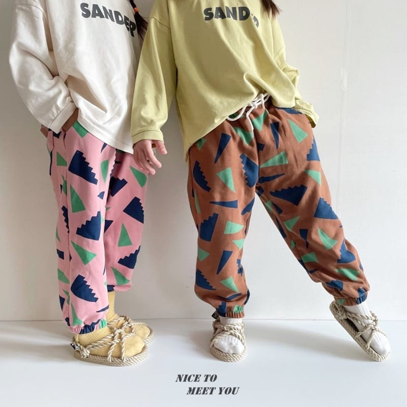 NICE TO MEET YOU - Korean Children Fashion - #Kfashion4kids - Block Jogger Pants - 11