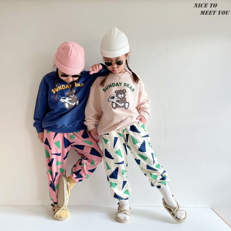 NICE TO MEET YOU - Korean Children Fashion - #Kfashion4kids - Block Jogger Pants - 2