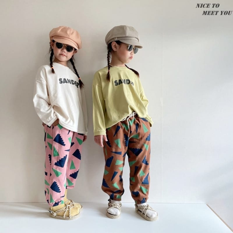 NICE TO MEET YOU - Korean Children Fashion - #Kfashion4kids - Block Jogger Pants - 4