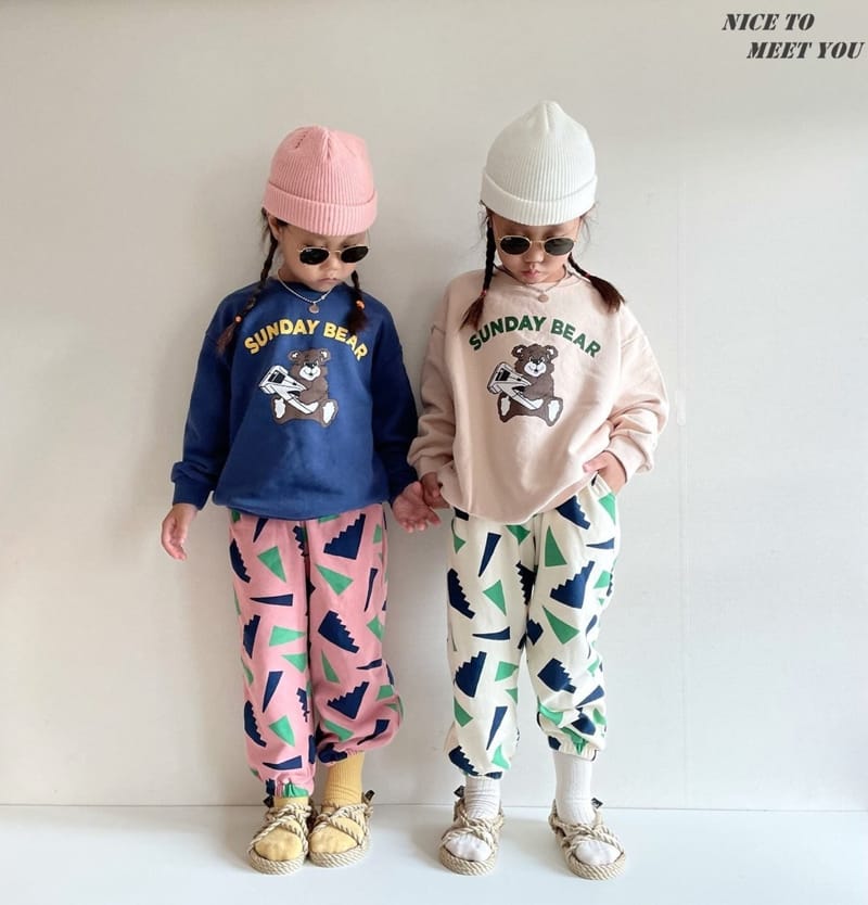 NICE TO MEET YOU - Korean Children Fashion - #Kfashion4kids - Block Jogger Pants - 8