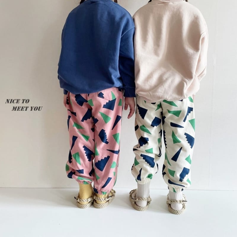 NICE TO MEET YOU - Korean Children Fashion - #Kfashion4kids - Block Jogger Pants - 9