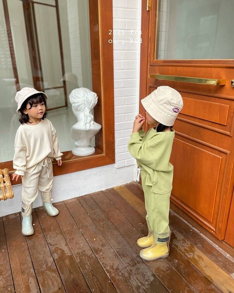 OH KID - Korean Children Fashion - #Kfashion4kids - Waffle Top Bottom Set - 10