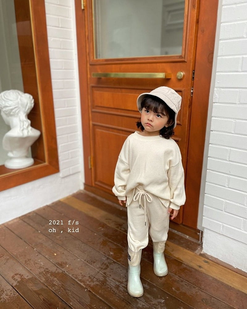 OH KID - Korean Children Fashion - #Kfashion4kids - Waffle Top Bottom Set - 11