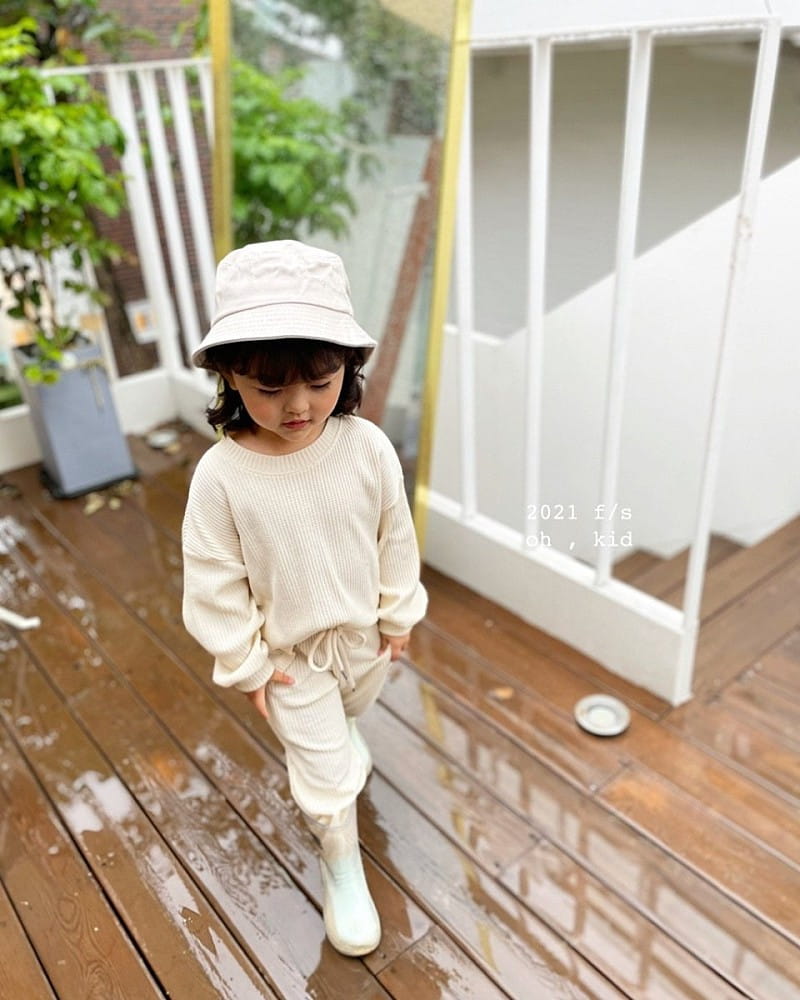OH KID - Korean Children Fashion - #Kfashion4kids - Waffle Top Bottom Set - 12