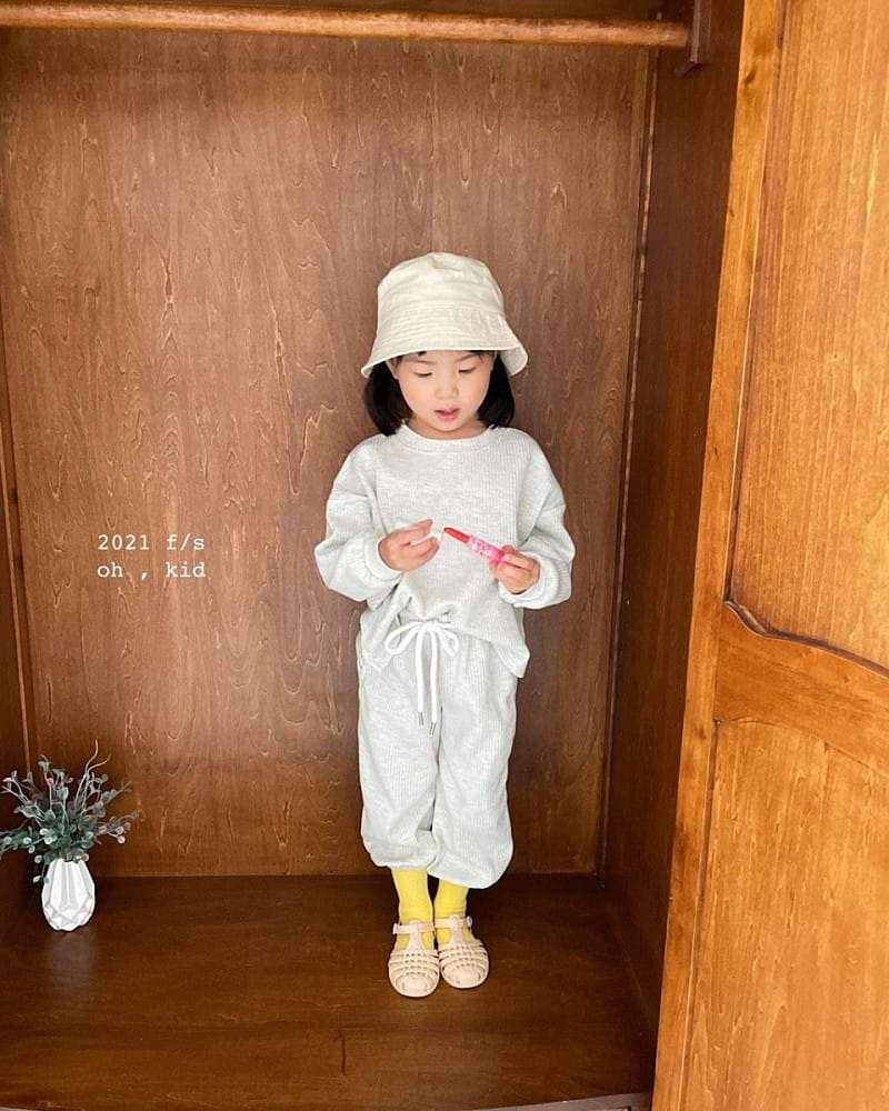 OH KID - Korean Children Fashion - #Kfashion4kids - Waffle Top Bottom Set - 4