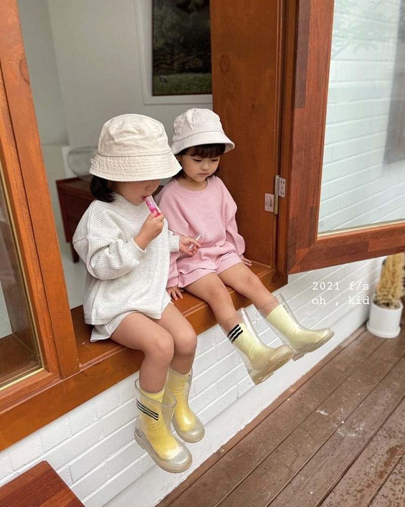 OH KID - Korean Children Fashion - #Kfashion4kids - Waffle Top Bottom Set - 7