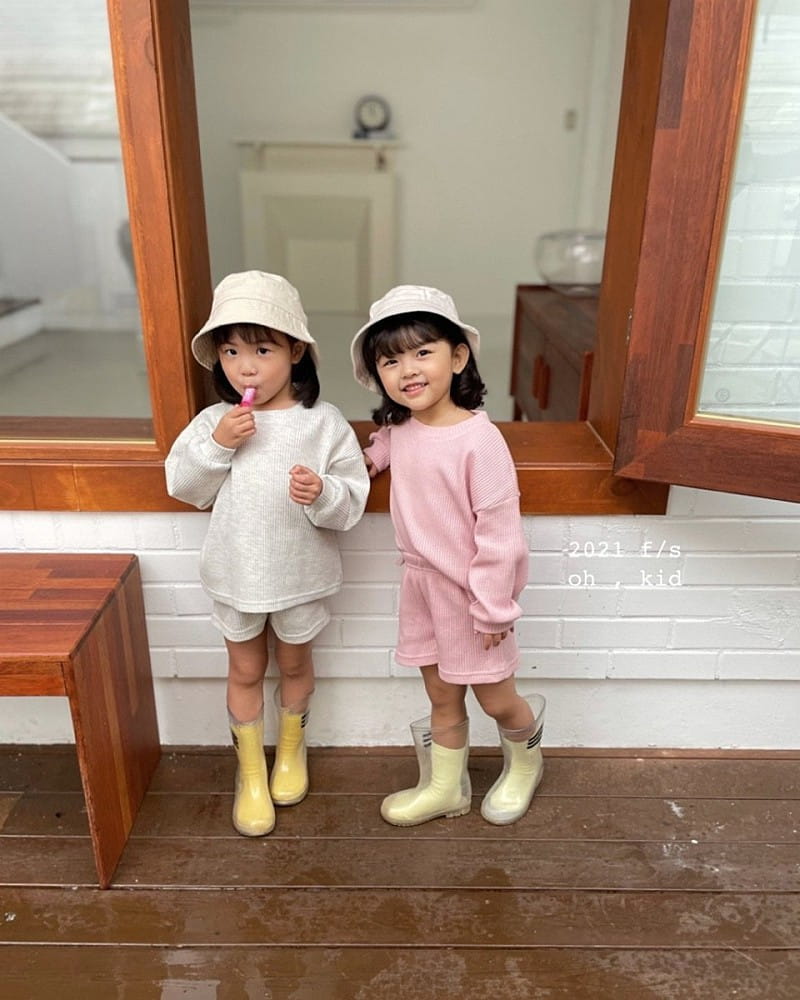 OH KID - Korean Children Fashion - #Kfashion4kids - Waffle Top Bottom Set - 8
