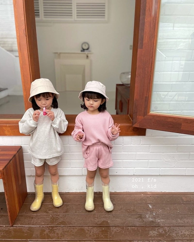 OH KID - Korean Children Fashion - #Kfashion4kids - Waffle Top Bottom Set - 9