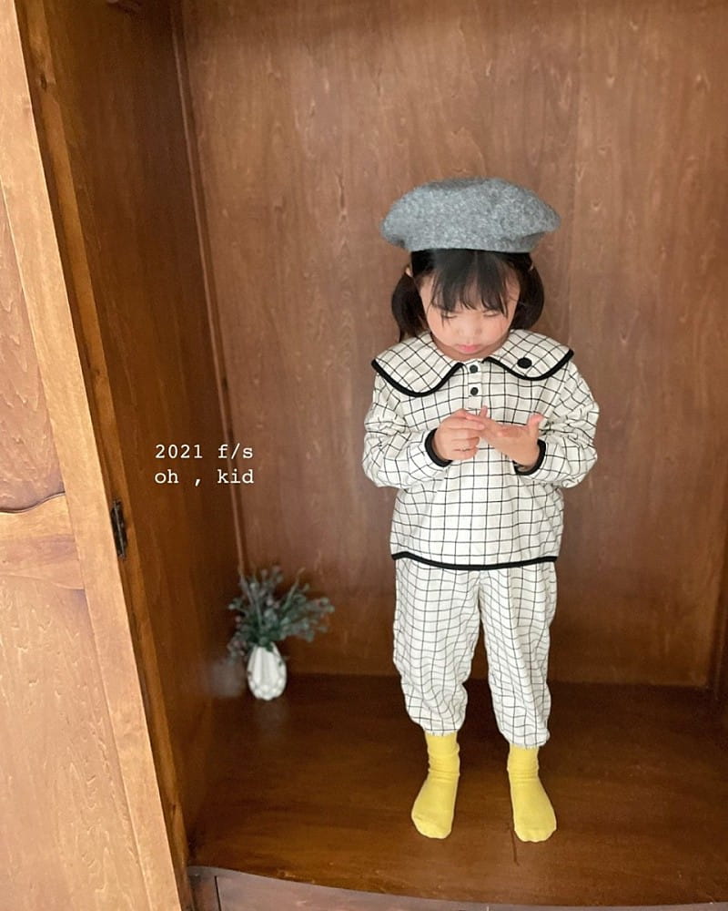 OH KID - Korean Children Fashion - #Kfashion4kids - Chess Top Bottom Set - 2