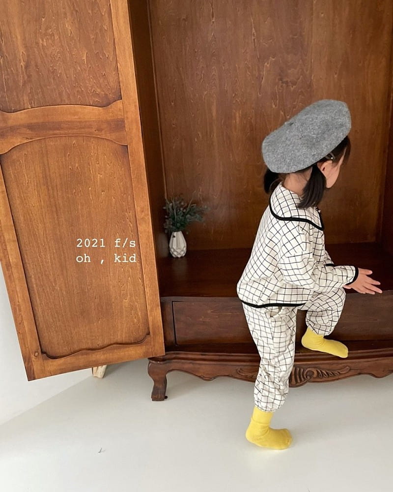 OH KID - Korean Children Fashion - #Kfashion4kids - Chess Top Bottom Set - 3
