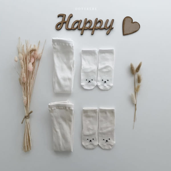 OOTT BEBE - Korean Children Fashion - #Kfashion4kids - Bear Tights with Socks - 2