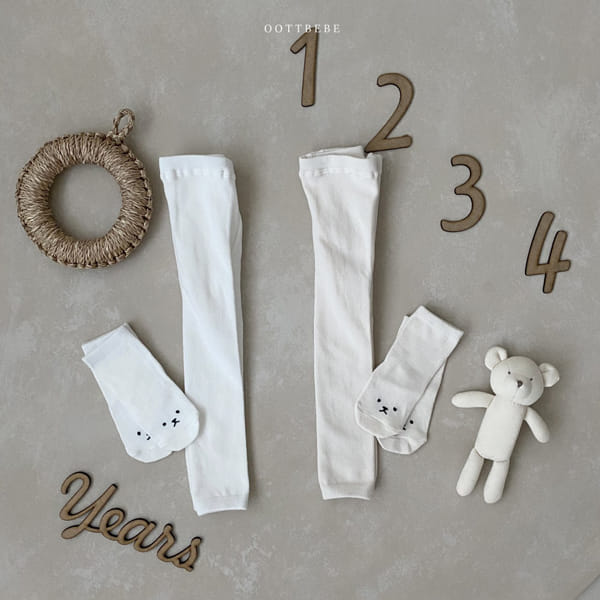 OOTT BEBE - Korean Children Fashion - #Kfashion4kids - Bear Tights with Socks - 6