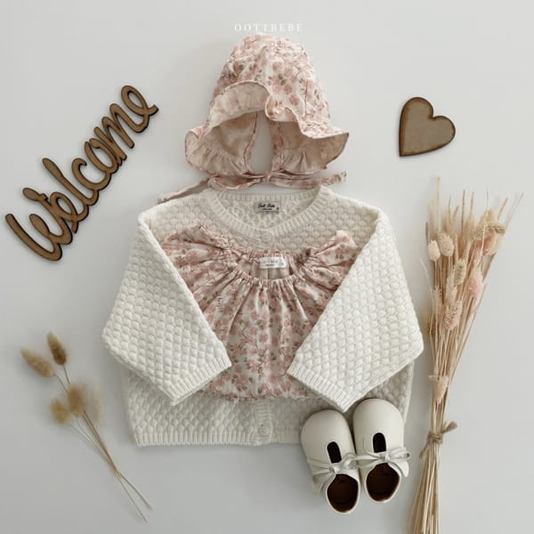 OOTT BEBE - Korean Children Fashion - #Kfashion4kids - Popcorn Shirring Bodysuit with Bonnet - 11