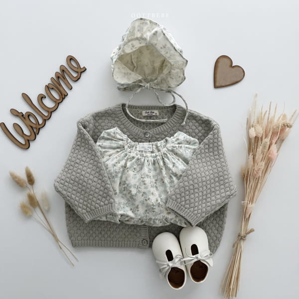 OOTT BEBE - Korean Children Fashion - #Kfashion4kids - Popcorn Shirring Bodysuit with Bonnet - 12