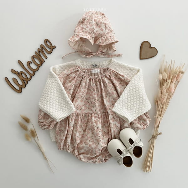 OOTT BEBE - Korean Children Fashion - #Kfashion4kids - Popcorn Shirring Bodysuit with Bonnet - 2