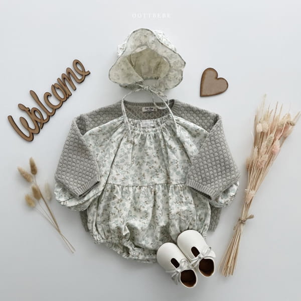 OOTT BEBE - Korean Children Fashion - #Kfashion4kids - Popcorn Shirring Bodysuit with Bonnet - 3