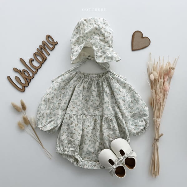 OOTT BEBE - Korean Children Fashion - #Kfashion4kids - Popcorn Shirring Bodysuit with Bonnet - 5