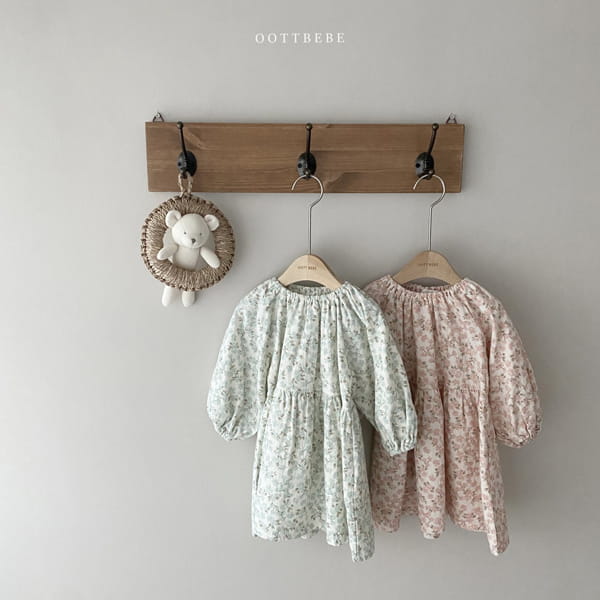 OOTT BEBE - Korean Children Fashion - #Kfashion4kids - Popcorn Shirring One-piece