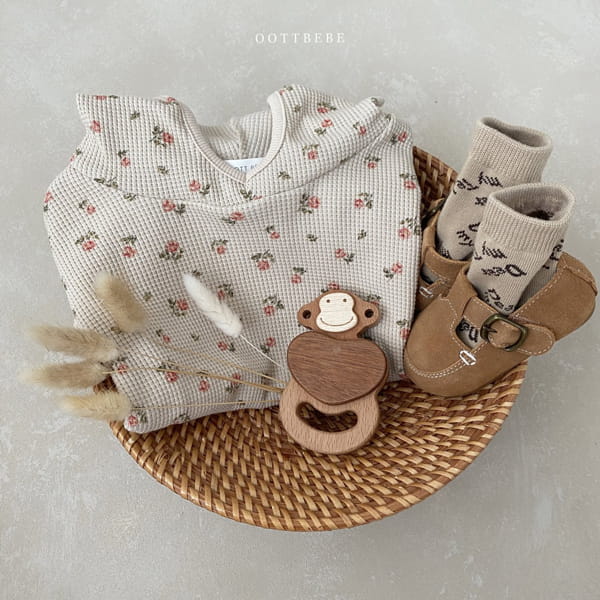 OOTT BEBE - Korean Children Fashion - #Kfashion4kids - Flower Waffle Bodysuit - 10