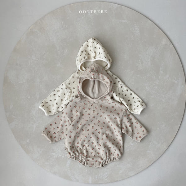 OOTT BEBE - Korean Children Fashion - #Kfashion4kids - Flower Waffle Bodysuit - 2