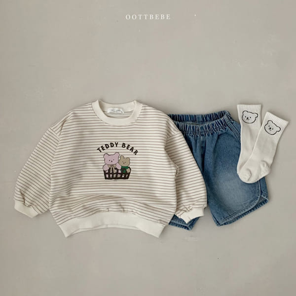 OOTT BEBE - Korean Children Fashion - #Kfashion4kids - Basket Bear Sweatshirt - 12