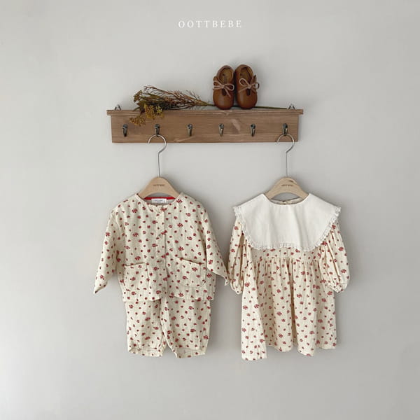 OOTT BEBE - Korean Children Fashion - #Kfashion4kids - Squre Cardigan Bottom Set - 7
