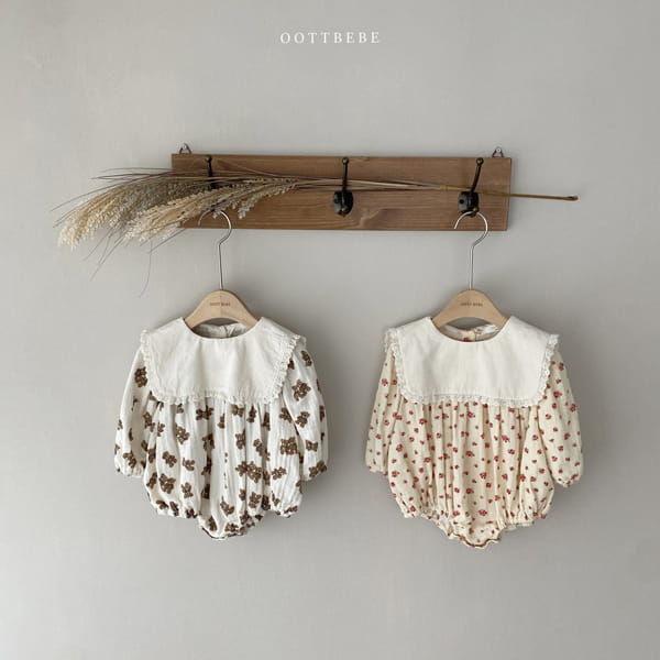 OOTT BEBE - Korean Children Fashion - #Kfashion4kids - Square Shirring Bodysuit