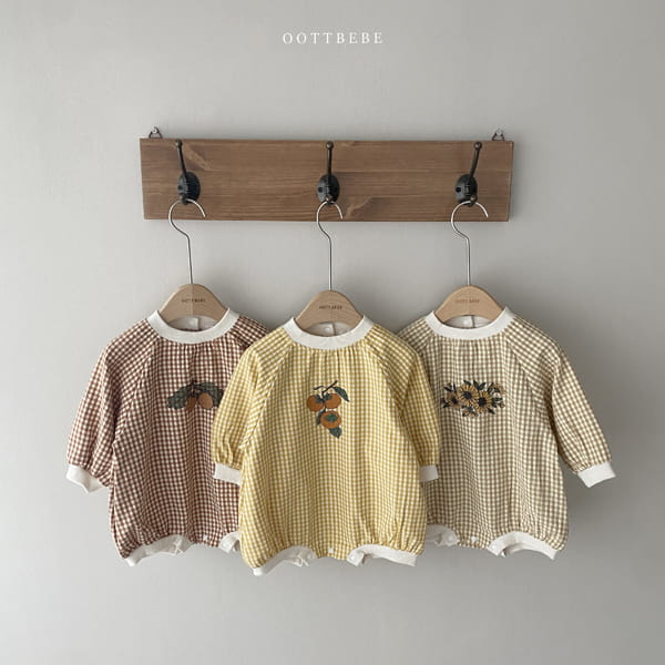 OOTT BEBE - Korean Children Fashion - #Kfashion4kids - Autumn Check Bodysuit