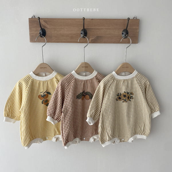 OOTT BEBE - Korean Children Fashion - #Kfashion4kids - Autumn Check Bodysuit - 10