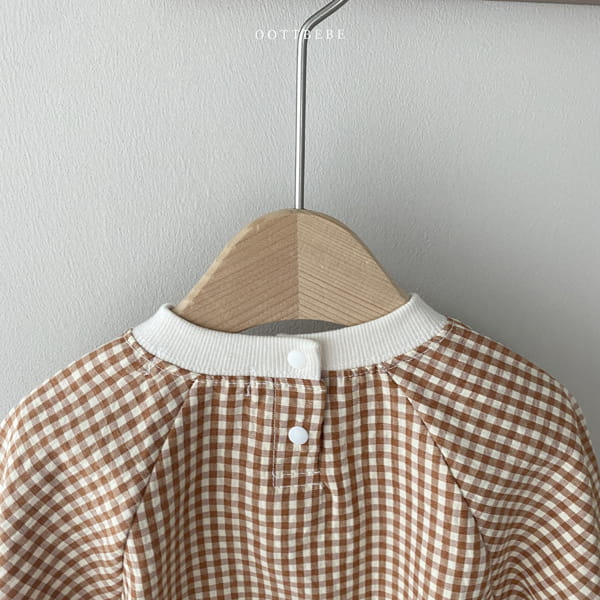 OOTT BEBE - Korean Children Fashion - #Kfashion4kids - Autumn Check Bodysuit - 3