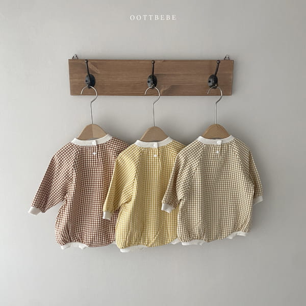 OOTT BEBE - Korean Children Fashion - #Kfashion4kids - Autumn Check Bodysuit - 4