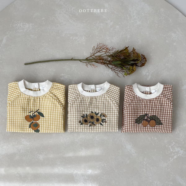 OOTT BEBE - Korean Children Fashion - #Kfashion4kids - Autumn Check Bodysuit - 5