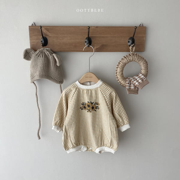 OOTT BEBE - Korean Children Fashion - #Kfashion4kids - Autumn Check Bodysuit - 7