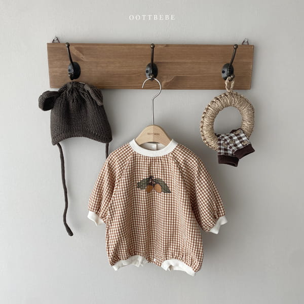 OOTT BEBE - Korean Children Fashion - #Kfashion4kids - Autumn Check Bodysuit - 8