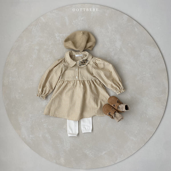 OOTT BEBE - Korean Children Fashion - #Kfashion4kids - Autumn Check One-piece - 12