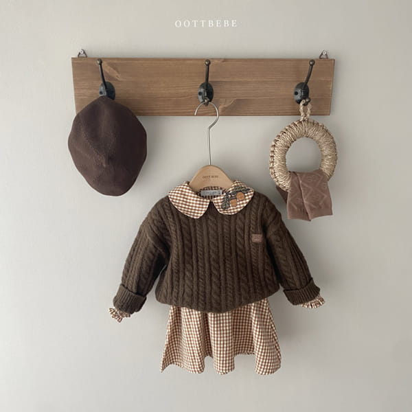 OOTT BEBE - Korean Children Fashion - #Kfashion4kids - Autumn Check One-piece - 2