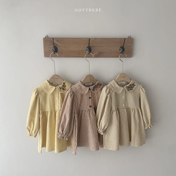 OOTT BEBE - Korean Children Fashion - #Kfashion4kids - Autumn Check One-piece - 4