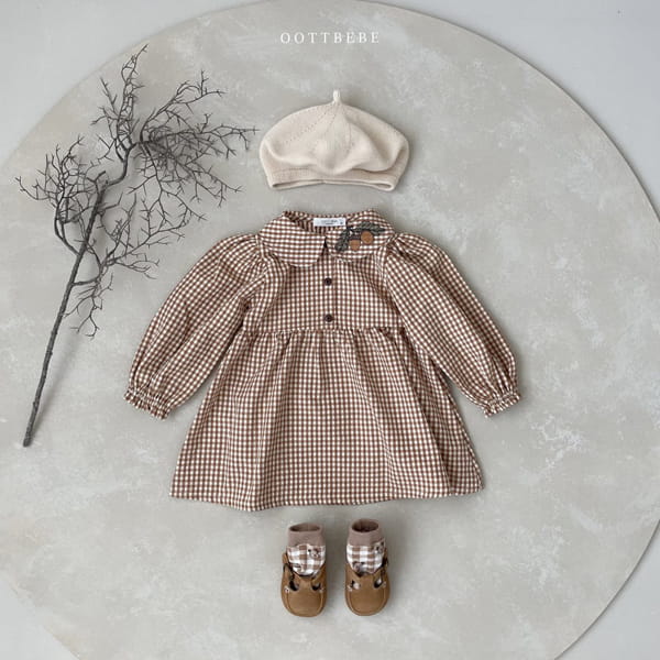 OOTT BEBE - Korean Children Fashion - #Kfashion4kids - Autumn Check One-piece - 6