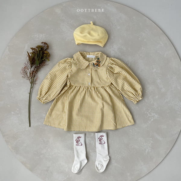 OOTT BEBE - Korean Children Fashion - #Kfashion4kids - Autumn Check One-piece - 7